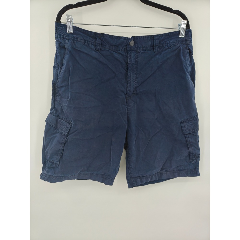 NordicTrack Mens Navy Blue Cargo Shorts Size 34 Cotton Nylon Utility Hiking